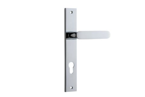 Door TRA11748E85 Lever Bronte Rectangular Euro Polished Chrome Ctc85mm