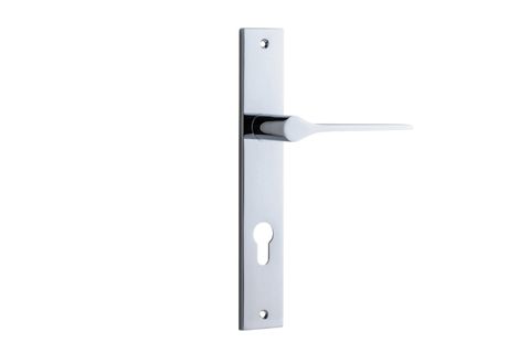 Door TRA11754E85 Lever Como Rectangular Euro Polished Chrome Ctc85mm