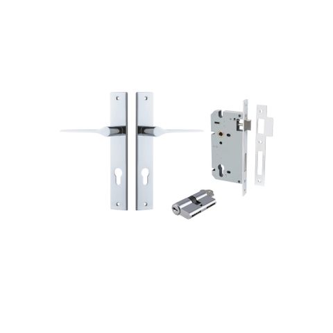 Door TRA11754KENTR60KK Lever Como Rectangular Euro Pair Polished Chrome CTC85