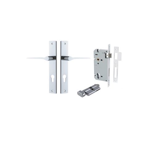 Door TRA11754KENTR60KT Lever Como Rectangular Euro Pair Polished Chrome CTC85