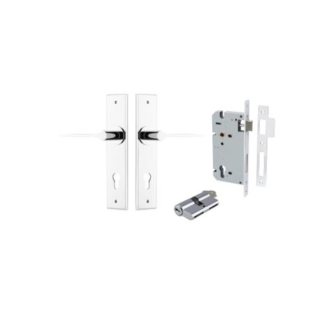 Door TRA11758KENTR60KK Lever Como Chamfered Euro Pair Polished Chrome Ctc85mm