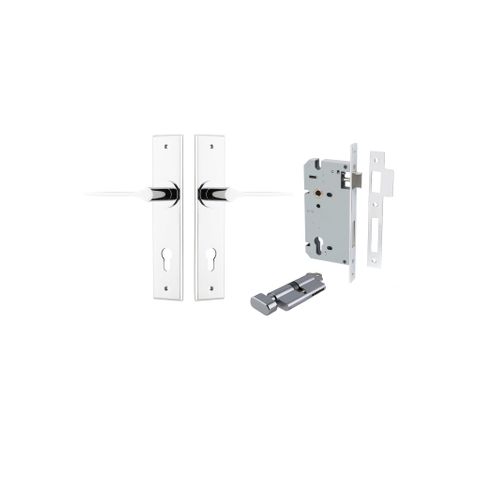 Door TRA11758KENTR60KT Lever Como Chamfered Euro Pair Polished Chrome Ctc85mm
