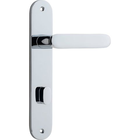Iver TRA11764P85 Door Lever Bronte Oval Privacy Polished Chrome Ctc85mm