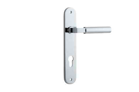 Iver TRA11766E85 Door Lever Berlin Oval Euro Polished Chrome Ctc85mm