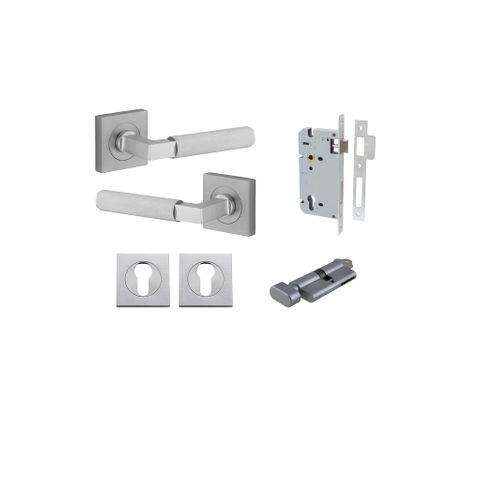 Iver TRA0425KENTR60KT Brunswick Door Lever Euro Square Rose Entry Cyl/Turn Bc