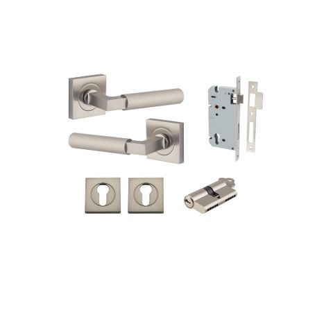 Iver TRA0429KENTR60KK Brunswick Door Lever Square Rose Entry Cyl/Cyl SN
