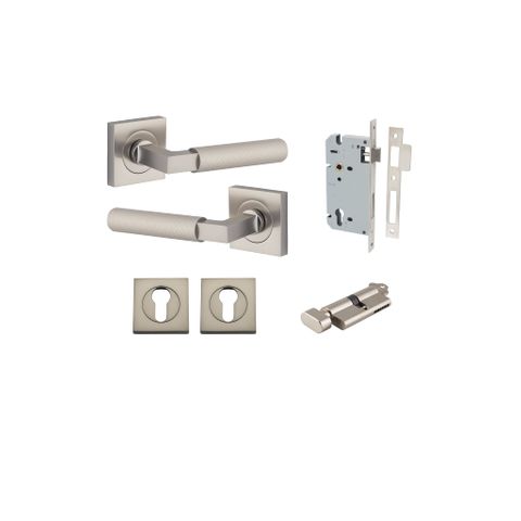 Iver TRA0429KENTR60KT Brunswick Door Lever Euro Square Rose Entry Cyl/Turn SN