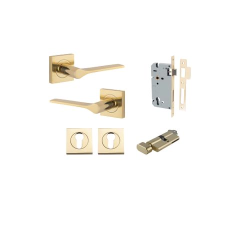 Iver Como Square Rose Entrance Lever Kit (Key/Turn)