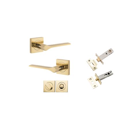 Iver TRA0430KPRIV60 Como Door Lever Square Rose Privacy Kit PB