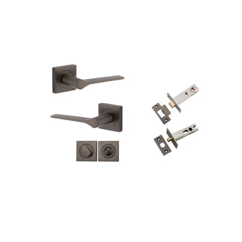 Iver TRA0431KPRIV60 Como Door Lever Square Rose Privacy Kit SB