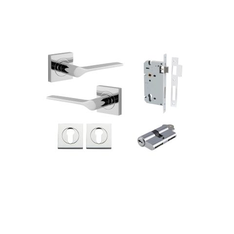 Iver TRA0434KENTR60KK Como Door Lever Square Rose Entry Cyl/Cyl PC