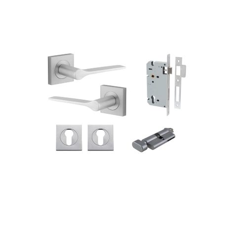 Iver TRA0435KENTR60KT Como Door Lever Euro Square Rose Entry Cyl/Turn Bc
