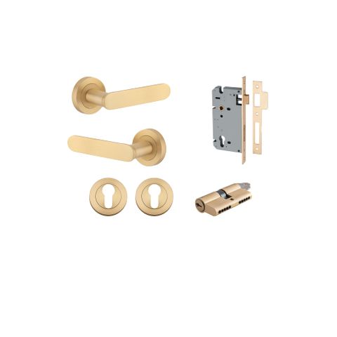 Iver TRA0452KENTR60KK Bronte Door Lever Round Rose Entry Cyl/Cyl Bb