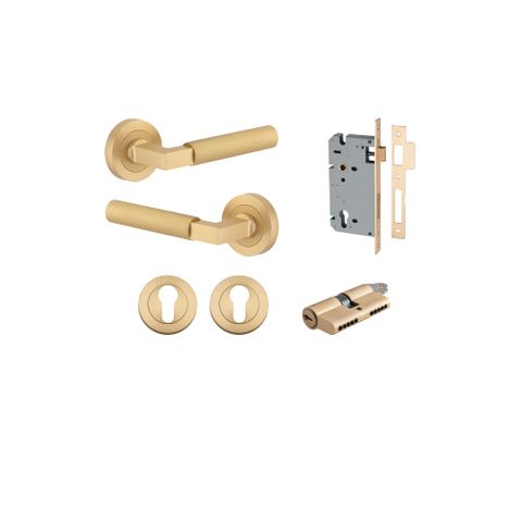 Iver TRA0453KENTR60KK Berlin Door Lever Round Rose Entry Cyl/Cyl Bb