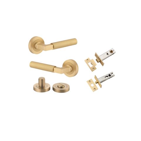 Iver TRA0453KPRIV60 Berlin Door Lever Round Rose Privacy Kit Bb