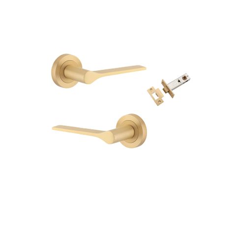 Iver TRA0455KPASS60 Como Door Lever Round Rose Passage Kit Bb