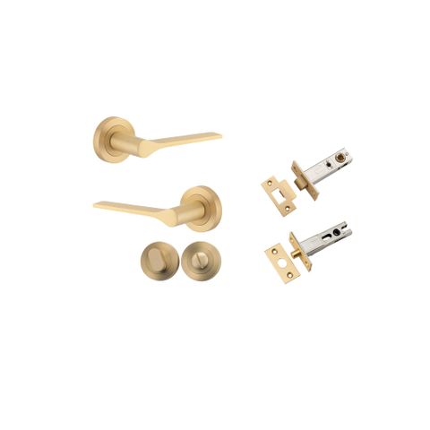 Iver TRA0455KPRIV60 Como Door Lever Round Rose Privacy Kit Bb