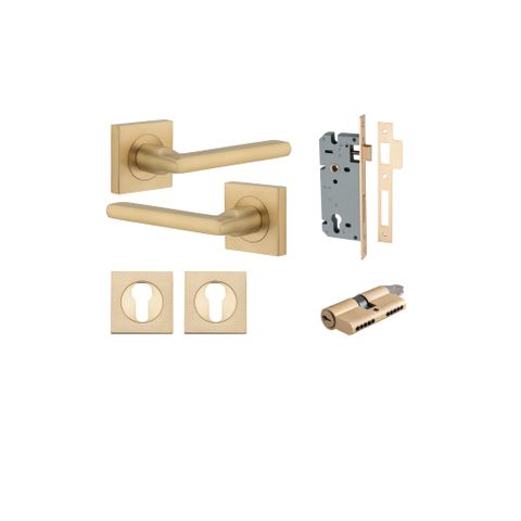 Iver TRA0458KENTR60KK Baltimore Door Lever Euro Sqr Rose Entry Kit Cyl/Cyl Bb