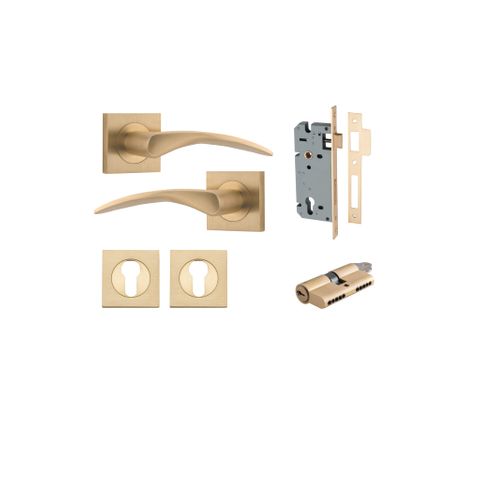 Iver TRA0459KENTR60KK Ocford Door Lever Euro Sqr Rose Entry Kit Cyl/Cyl Bb