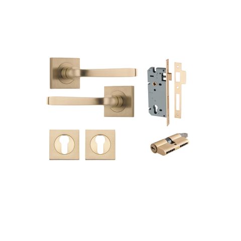 Iver TRA0462KENTR60KK Annecy Door Lever Euro Square Rose Entry Kit Cyl/Cyl Bb
