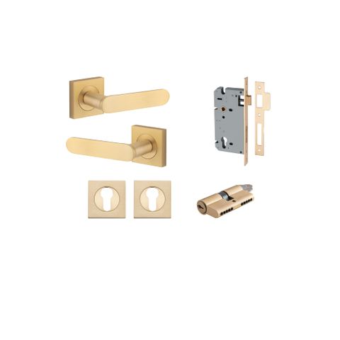 Iver TRA0463KENTR60KK Bronte Door Lever Euro Square Rose Entry Kit Cyl/Cyl Bb