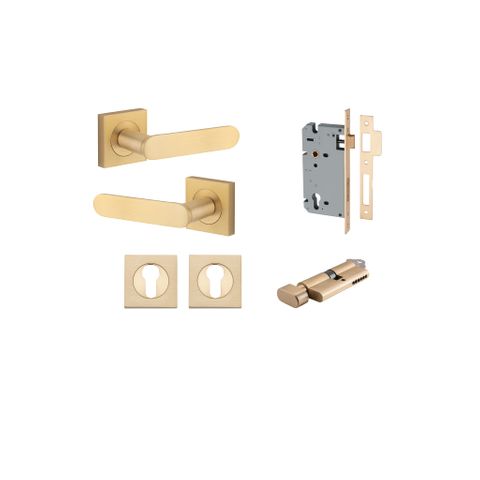 Iver TRA0463KENTR60KT Bronte Door Lever Euro Sqr Rose Entry Kit Cyl/Turn Bb