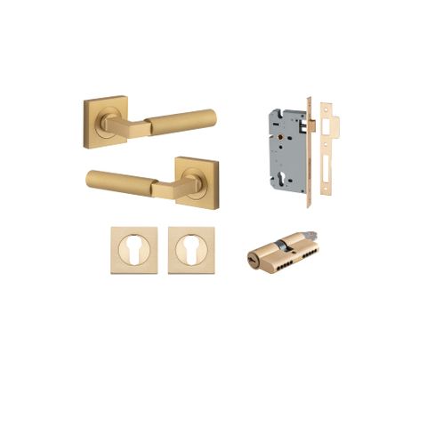 Iver TRA0464KENTR60KK Berlin Door Lever Euro Square Rose Entry Kit Cyl/Cyl Bb