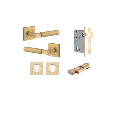 Iver TRA0464KENTR60KT Berlin Door Lever Euro Sqr Rose Entry Kit Cyl/Turn Bb