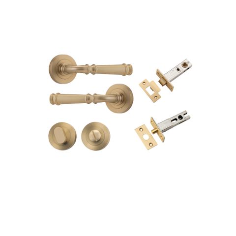 Iver TRA0602KPRIV60 Verona Door Lever Round Rose Privacy Kit Bb