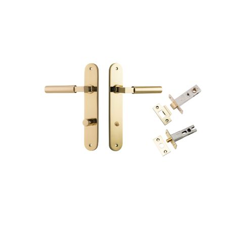 Iver Berlin Lever Oval Plate Furniture Privacy Kit W/ Latch