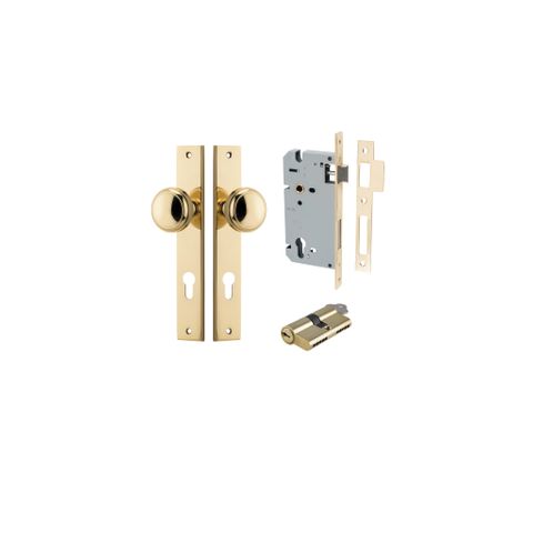 Iver Paddington Knob Rectangle Plate Furniture Entrance Kit (Key/Key)
