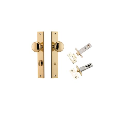 Iver Cambridge Knob Rectangle Plate Furniture Privacy Kit W/ Latch