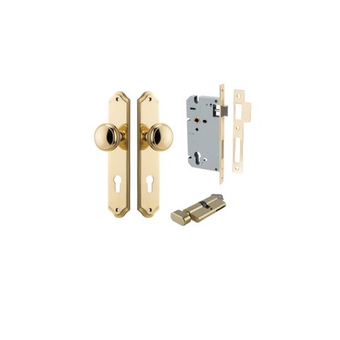 Iver Paddington Knob Shouldered Plate Furniture Entrance Kit (Key/Turn)