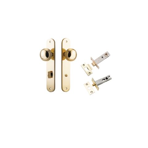 Iver Paddington Knob Oval Plate Furniture Privacy Kit W/ Latch