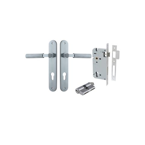 Door TRA12268KENTR60KK Lever Brunswick Oval Euro Pair Brushed Chrome Ctc85mm