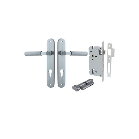 Door TRA12268KENTR60KT Lever Brunswick Oval Euro Pair Brushed Chrome Ctc85mm
