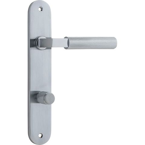 Door TRA12268P85 Lever Brunswick Oval Privacy Brushed Chrome Ctc85mm