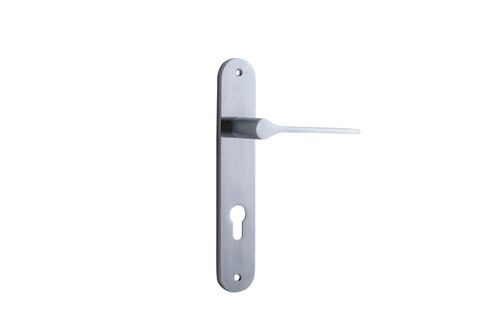 Iver TRA12270E85 Door Lever Como Oval Euro Brushed Chrome Ctc85mm