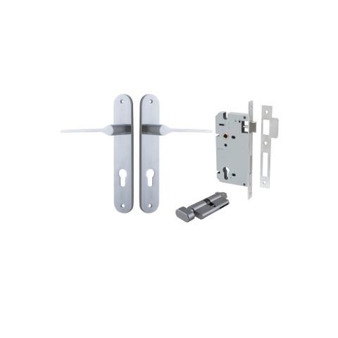 Door TRA12270KENTR60KT Lever Como Oval Euro Pair Brushed Chrome Ctc85mm