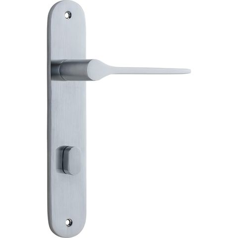 Door TRA12270P85 Lever Como Oval Privacy Brushed Chrome Ctc85mm H240XW40