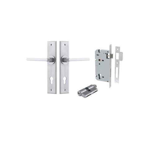 Door TRA12282KENTR60KK Lever Baltimore Chamfered Euro Pair Brushed Chrome