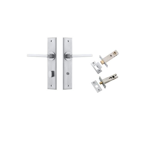 Door TRA12282KPRIV60 Lever Baltimore Chamfered Privacy Brushed Chrome Kit