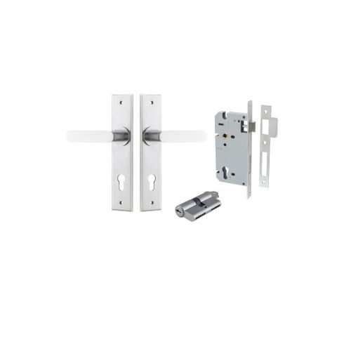 Door TRA12284KENTR60KK Lever Bronte Chamfered Euro Pair Brushed Chrome Ctc85mm
