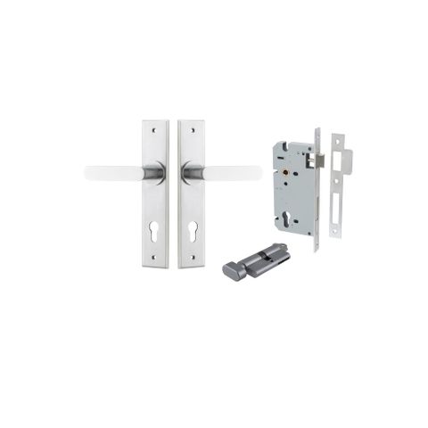Door TRA12284KENTR60KT Lever Bronte Chamfered Euro Pair Brushed Chrome Ctc85mm