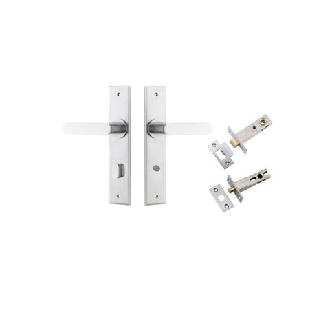 Door TRA12284KPRIV60 Lever Bronte Chamfered Privacy Brushed Chrome CTC85 Kit