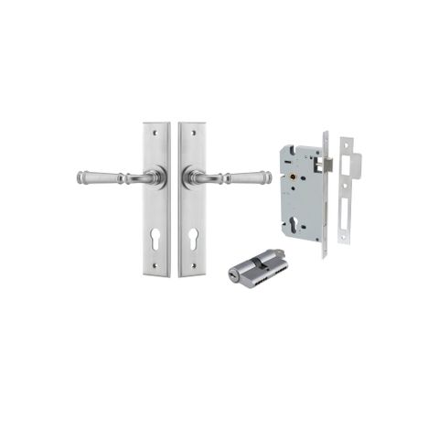 Door TRA12286KENTR60KK Lever Verona Chamfered Euro Pair Brushed Chrome Ctc85mm