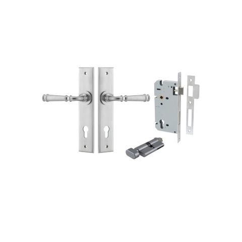 Door TRA12286KENTR60KT Lever Verona Chamfered Euro Pair Brushed Chrome Ctc85mm