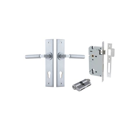 Door TRA12294KENTR60KK Lever Berlin Chamfered Euro Pair Brushed Chrome Ctc85mm