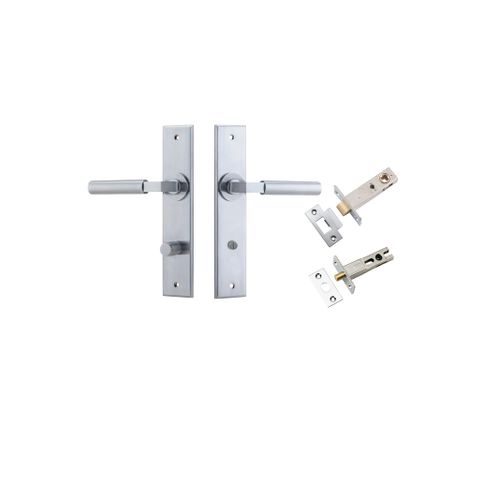 Door TRA12294KPRIV60 Lever Berlin Chamfered Privacy Brushed Chrome CTC85 Kit