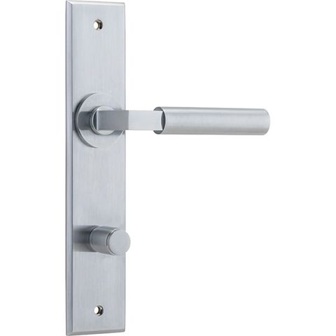 Door TRA12294P85 Lever Berlin Chamfered Privacy Brushed Chrome Ctc85mm